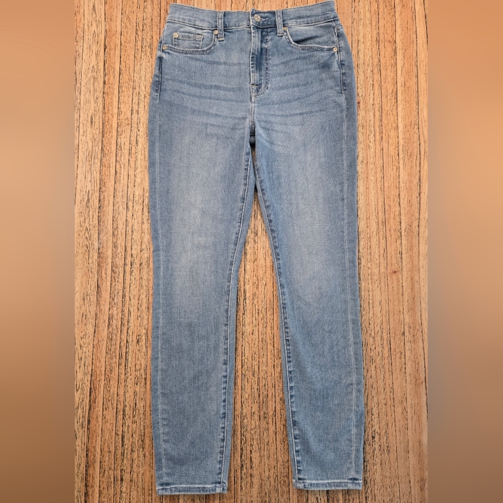7 for All Mankind High Waist Gwenevere Womens Distressed Denim‎ Jeans Size 28